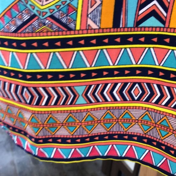 Juniors' Small Pink Owl /Yellow/Seafoam Sleeveless Shift Dress Keyhole Back - Picture 8 of 11